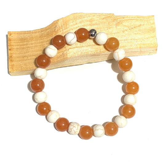 Bracelet Aventurine Orange & Magnésite