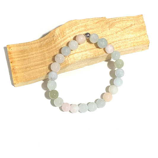 Bracelet en béryl, symbole de pureté et de vitalité, pour renforcer la confiance en soi et attirer des énergies positives